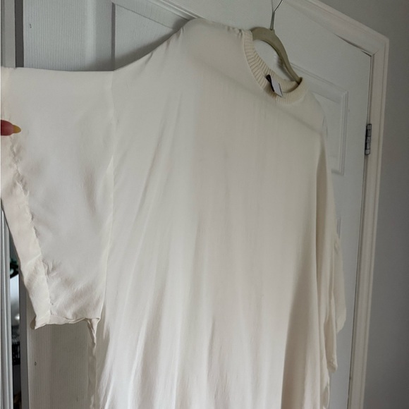 Complex Geometries white oversized silk tee shirt top - One size - Picture 3 of 4